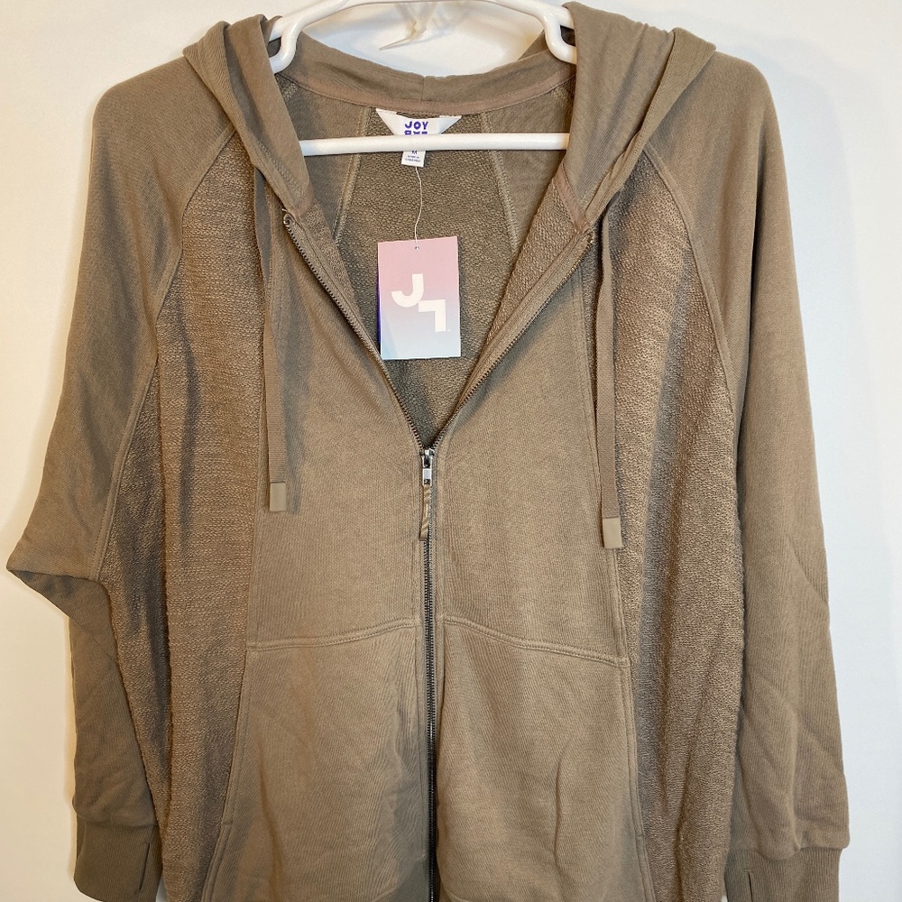 JOY LAB MENS LONG SLEEVE LOOSE FIT Sweatshirt full zip PERSUADING GRAY Sz-M